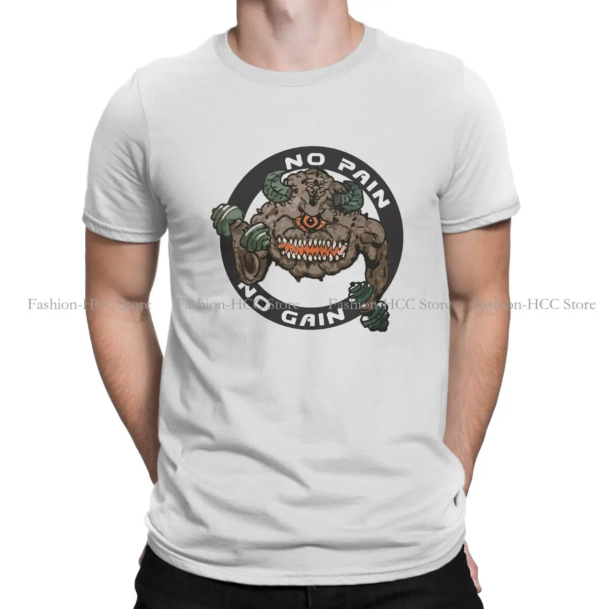 

Doom Slayer Shooting Games Crewneck Original TShirts GAIN Elemenental Personalize Homme T Shirt Polyester Funny Tops