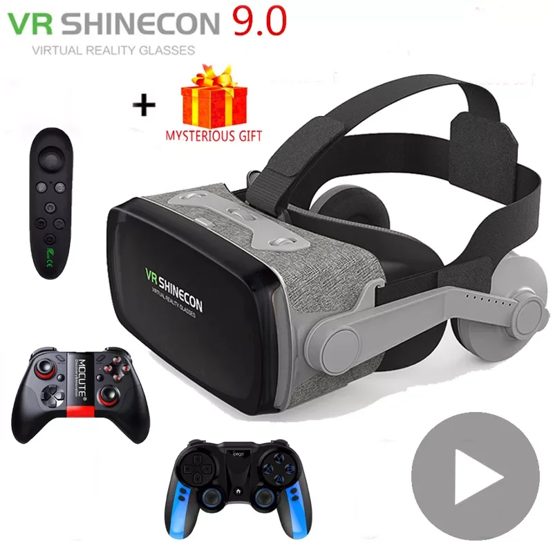 

NEW2023 VR Shinecon Casque Viar 3D Glasses Virtual Reality Headset Helmet Goggle Lenses for Smart Phone Smartphone Video Game Bi