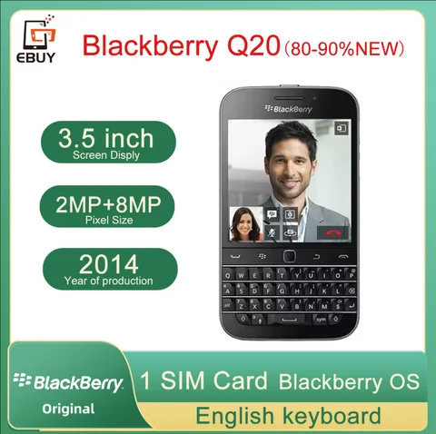 Оригинальный мобильный телефон BlackBerry Q20 Classic 4G, 3,5 дюйма, 8 МП, 16 ГБ, разблокированный ЖК-смартфон 80-90% новый
