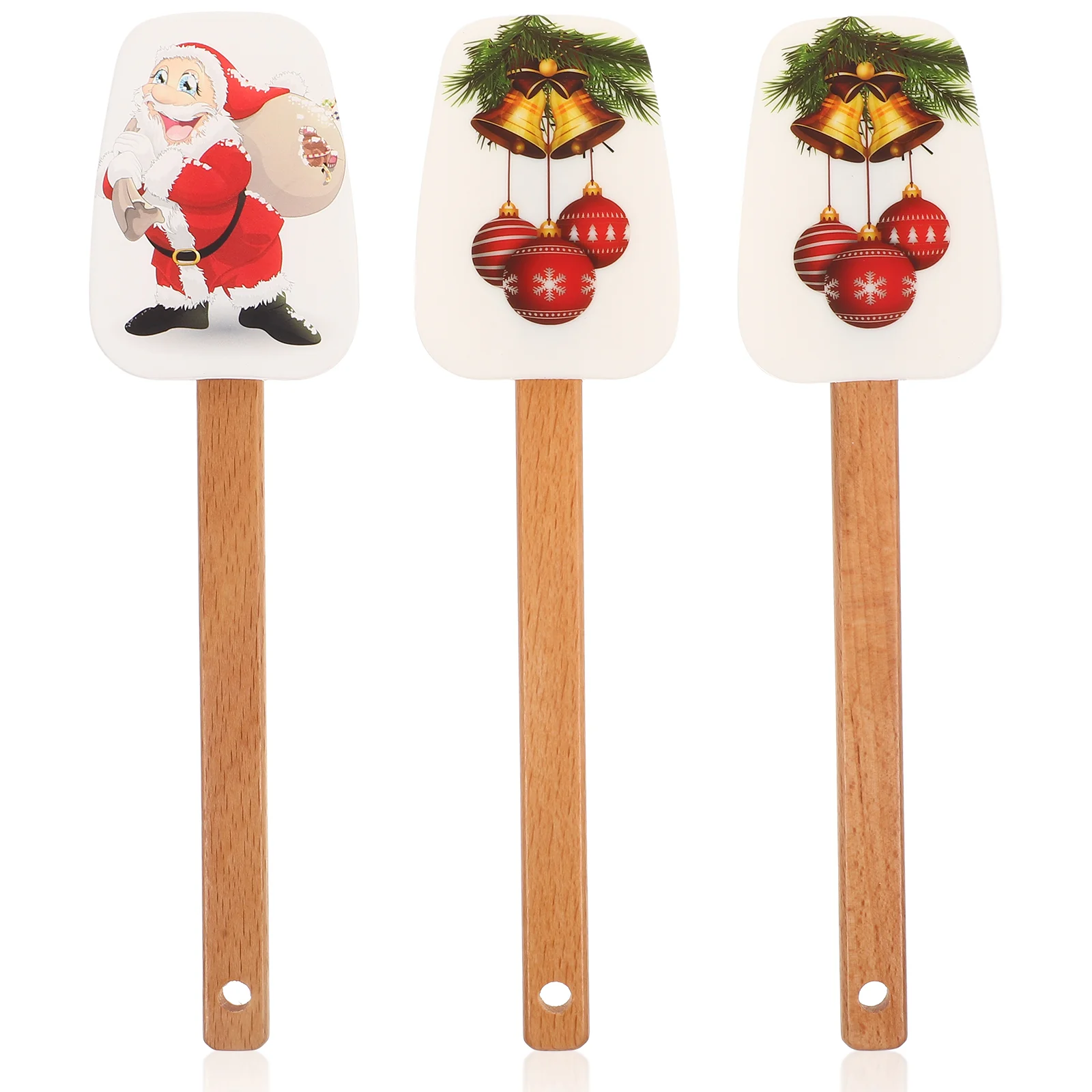 

Spatula Christmas Spreader Silicone Butter Scraper Cheese Spatulas Baking Jam Santa Bread Pancake Creamholiday Wooden Handle