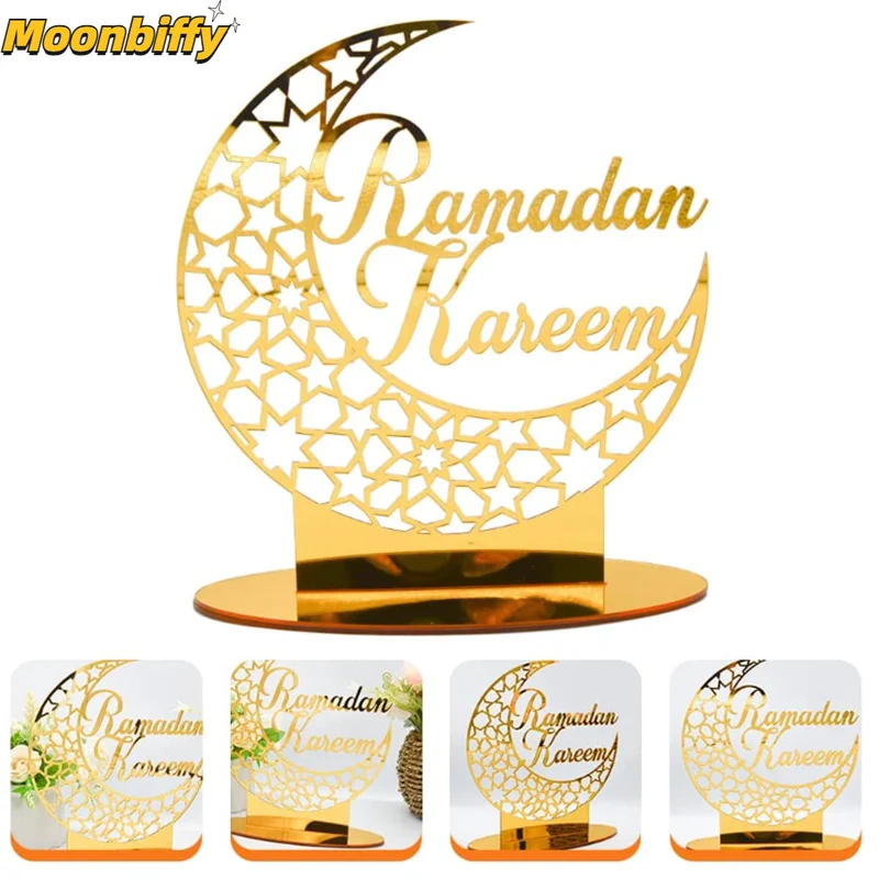 

Золотой акриловый орнамент EID Mubarak, украшение для дома Рамадан, 2023 Eid Al Adha, подарок, исламский мусульманский фестиваль, аксессуары