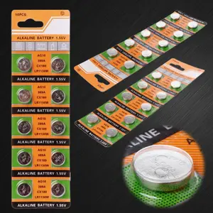 10PCS Button Coin Cell Battery AG10 1.5V Watch Batteries SR54 389 189 LR1130 SR1130 Control Remote Accessory