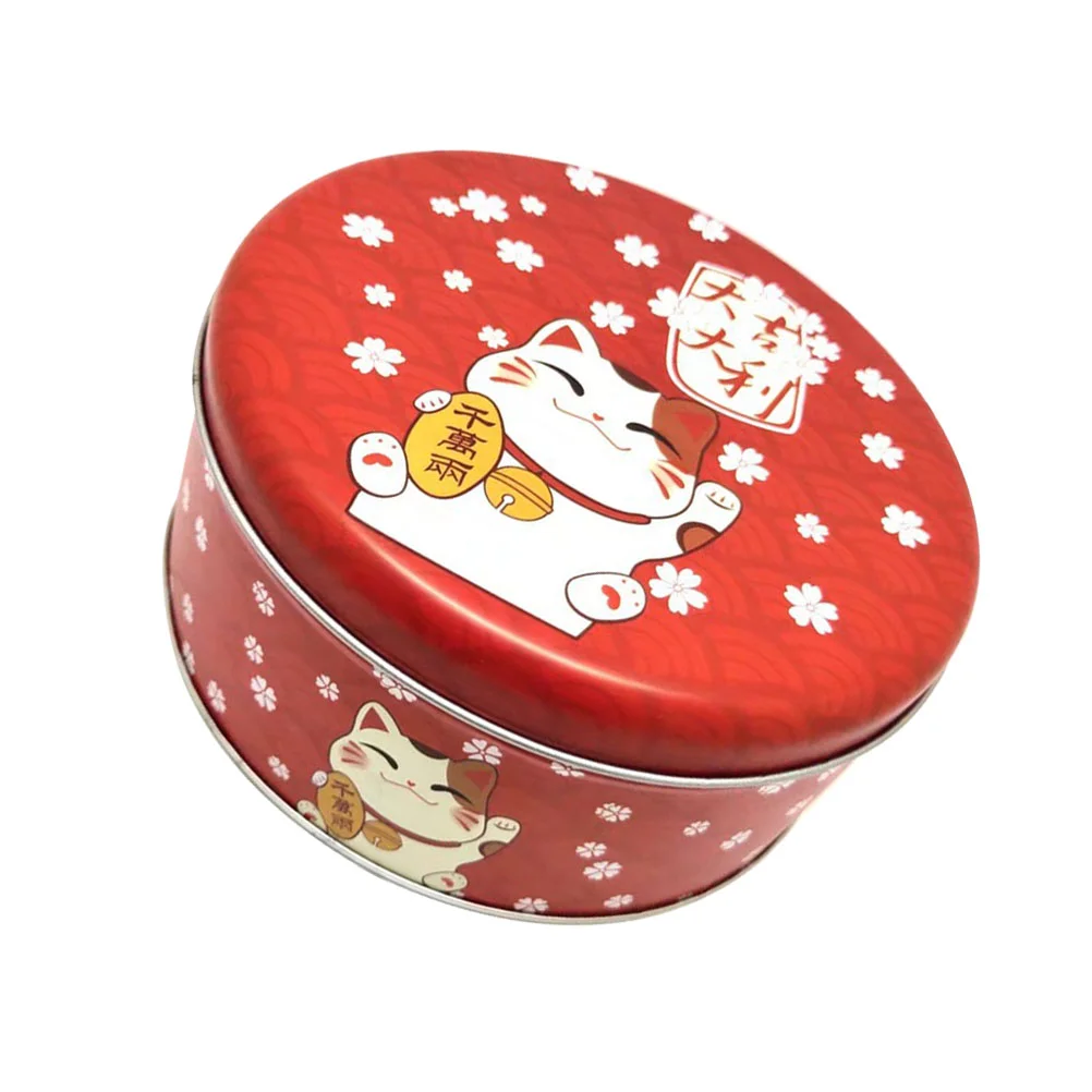 

Box Gift Tin Candy Container Cookie Tins New Year Storage Tinplate Boxes Metal Present Cat Iron Goodie Treat Organizer Birthday