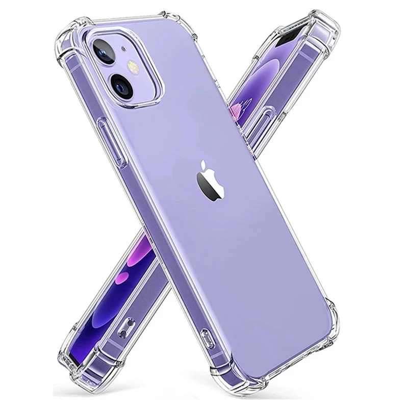 

For IPhone 14 13 12 11 Pro Max Clear Shockproof Phone Case for IPhone XS Max X XR 8 7 6 6S Plus SE 12 13 Mini Silicone Case