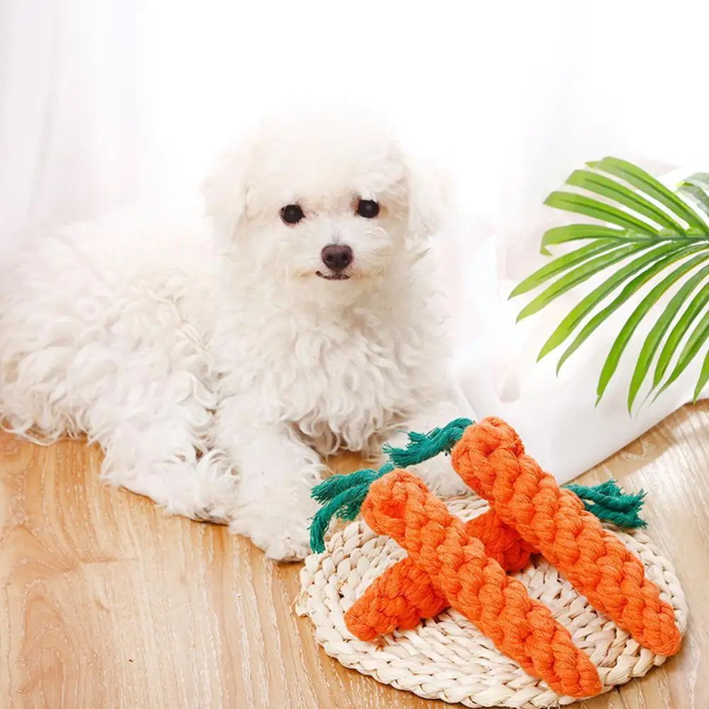

Жевательные игрушки для собак в форме моркови, плетеная веревка, игрушка для чистки зубов домашних животных, веревка для укусов для маленьк...