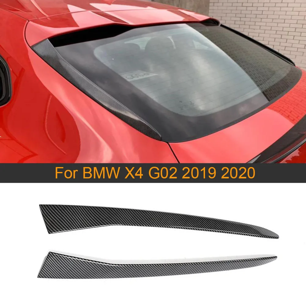 

Carbon Look / Gloss Black Rear Window Side Spoiler Wing For BMW X4 G02 2019 2020 Car Rear Side Spoiler Lip Wing Trim Cover