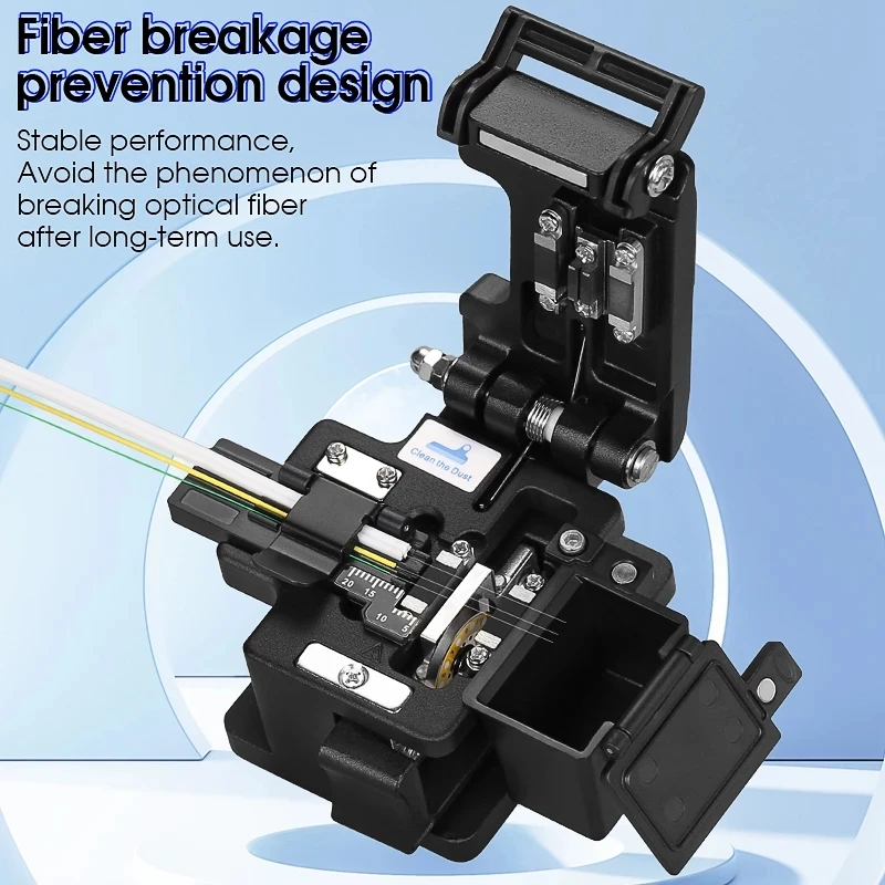 AUA-X1 New High-Precision Fiber Cleaver with Waste Fiber Box, Fiber Optic Cable Cutter, Fiber Fusion Splicer Cutter
