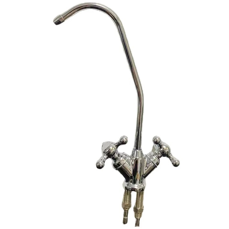 

Kitchen Water Filter Faucet Double Switch 1/4 Inch Connect Hose Reverse Osmosis Filter Part Purifier Direct Drinking Tap