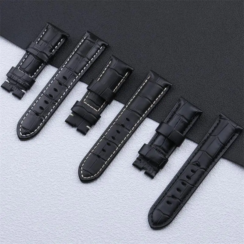 Браслет для часов из натуральной кожи с защитой от пота 22/24/26 мм