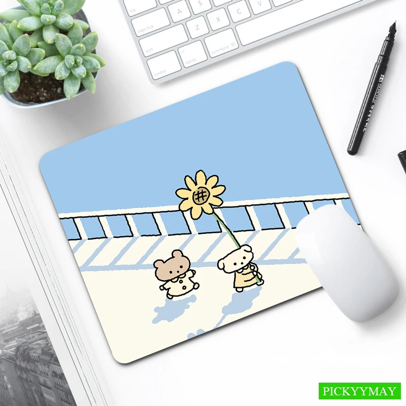 Маленький коврик для мыши Kawaii из натурального каучука с застежкой по краям милый