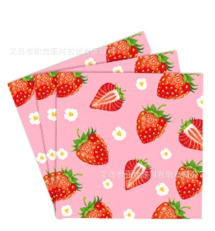 

Клубничные принадлежности для вечеринок, бумажные тарелки, салфетки, одноразовая посуда, фон, воздушный шар из фольги, свадебный детский декор для девочек, день рождения