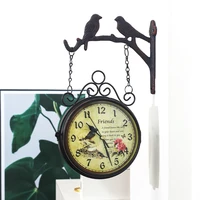 european style retro home decoration wall clock mute clock bar coffee shop double sided wall clock digital wall clock