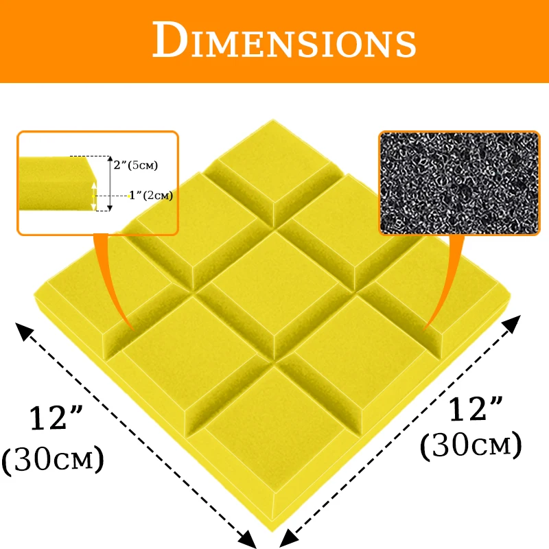 Звукоизоляционная панель TOUO 6-24 шт. акустическая пенопластовая