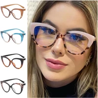 fahsion anti blue light glasses unisex cat eye optical eyeglasses patchwork frame spectacles retro eyewear goggles