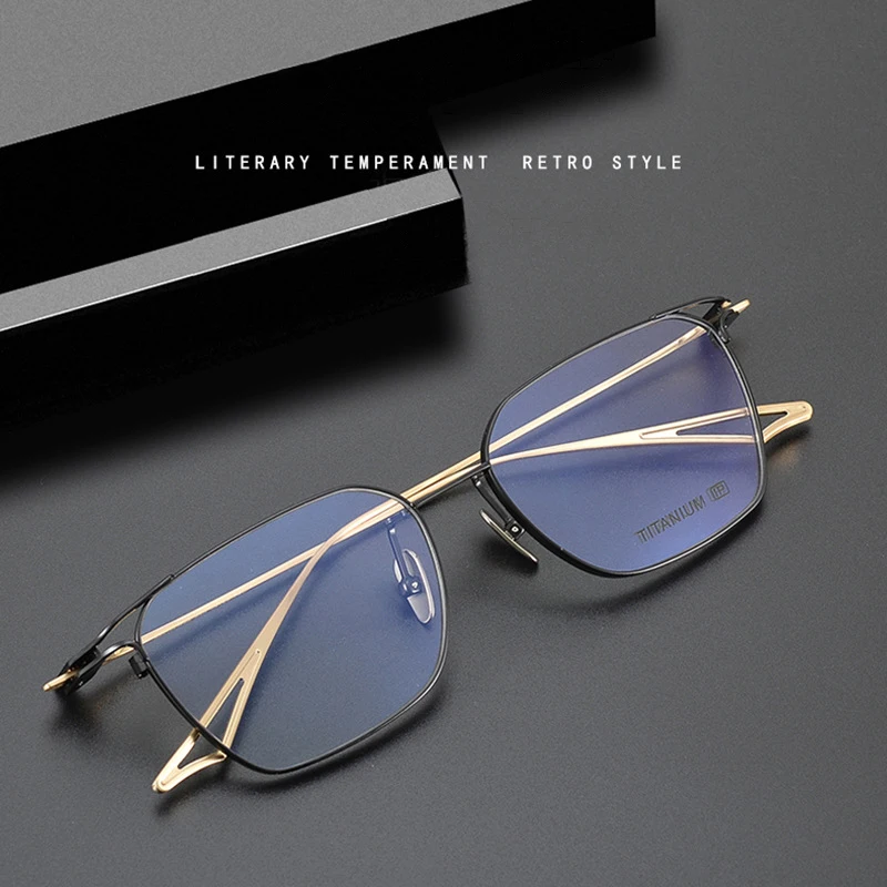 Высококачественная титановая оправа для очков брендовая металлическая мужская