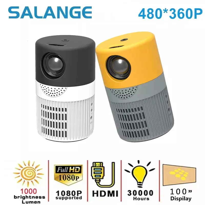Мини-проектор Salange P400 480*360 поддержка 1080P USB мини-проектор для телефона смартфона