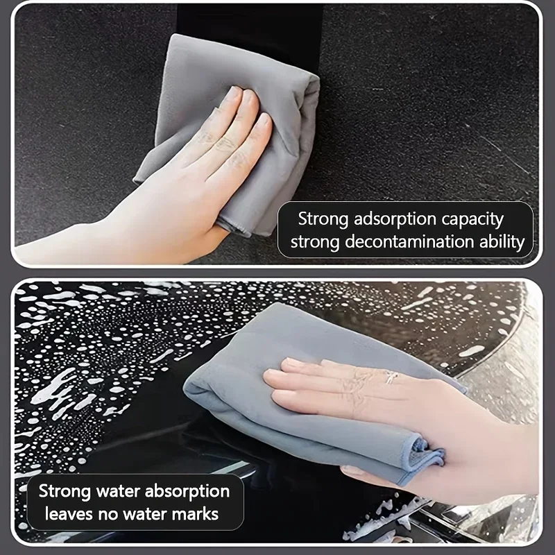 Полотенце из микрофибры для мытья автомобиля замшевое двустороннее впитывающее