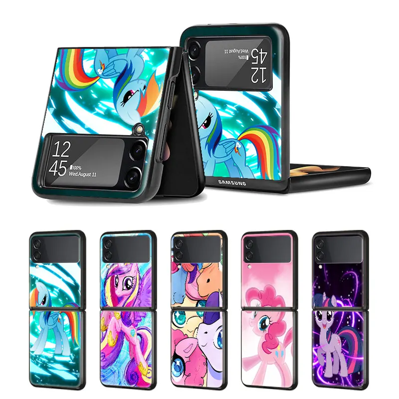 

Cover Phone Case for Samsung Galaxy Z Flip Flip3 5G Shell Coque Soft Luxury Funda Fashion Original My Little Pony Horse Manga