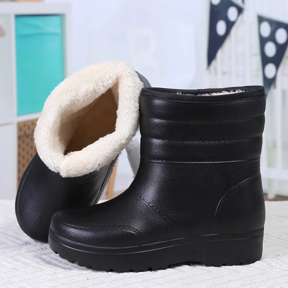 

Winter New Men's Snow Boots Plush EVA Waterproof Casual Work Shoes Rain Shoes High Top Warm and Comfortable Cotton Shoes