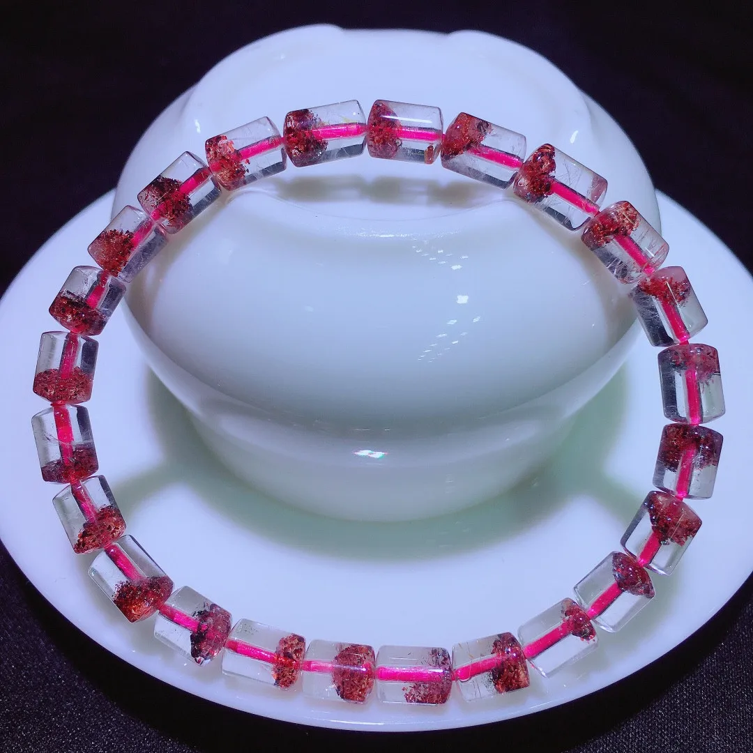 

Natural Gold Strawberry Quartz Super Seven Melody Bracelet Jewelry For Women Men Beauty Gift Crystal 7x5mm Beads Strands AAAAA