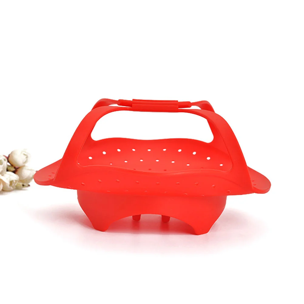 

Steamer Basket Silicone Steaming Steam Pot Vegetable Liner Rack Cooking Foldable Cooker Pressure Collapsible Dumpling Insert Dim