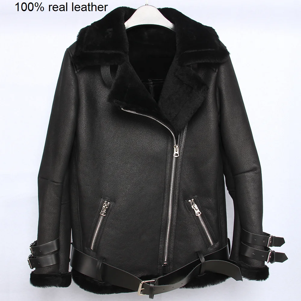 

Модное меховое пальто, зимняя теплая 100% мягкая овечья шерстяная Женская Овчина с трещинами, женская зимняя куртка, модель M370