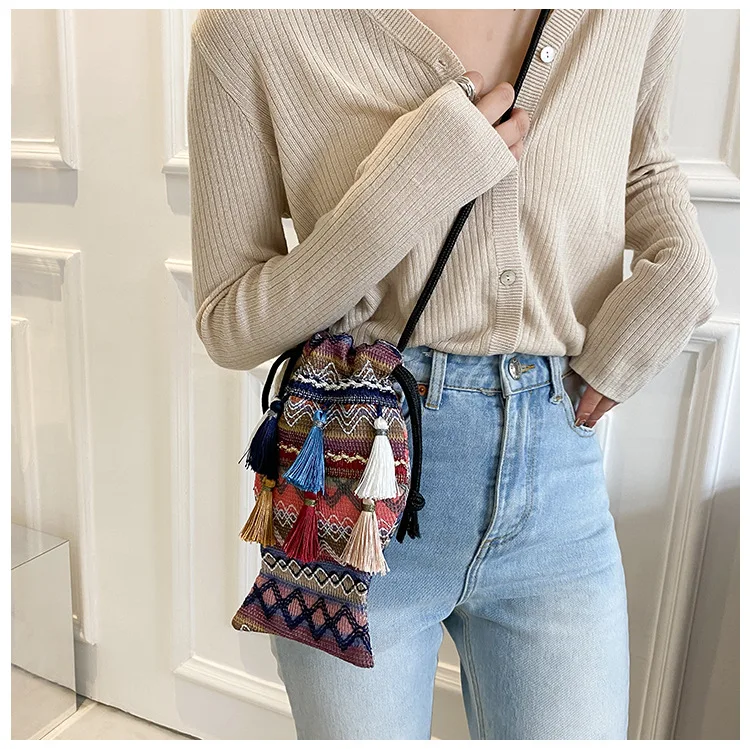 Модная сумка через плечо в национальном стиле для женщин универсальная плетеная