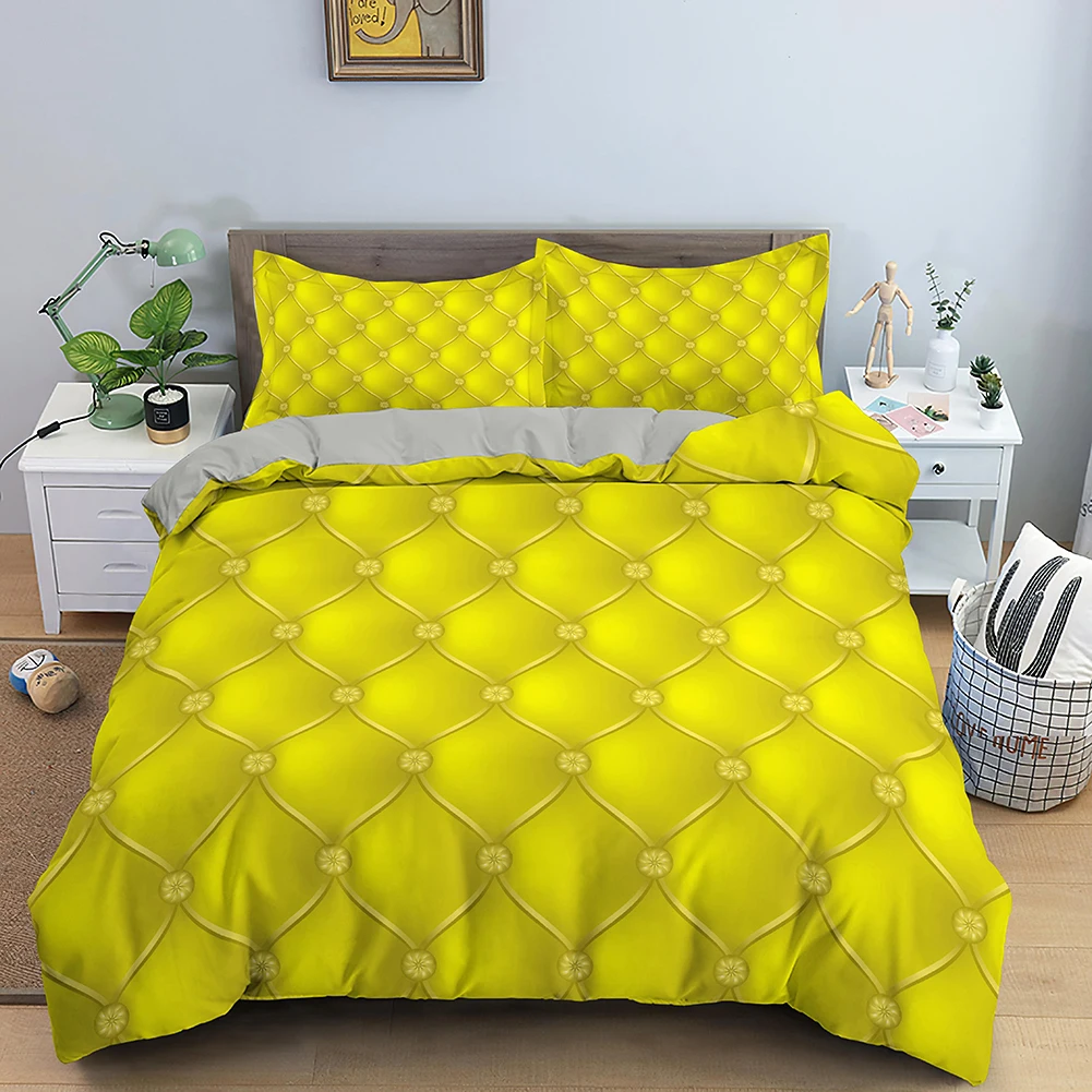 

Rhombus Geometry Bedding Set Soft Breathable With Pillowcase Polyester Quilt Cover Queen King Sizes Home Textiles Duvet Cover