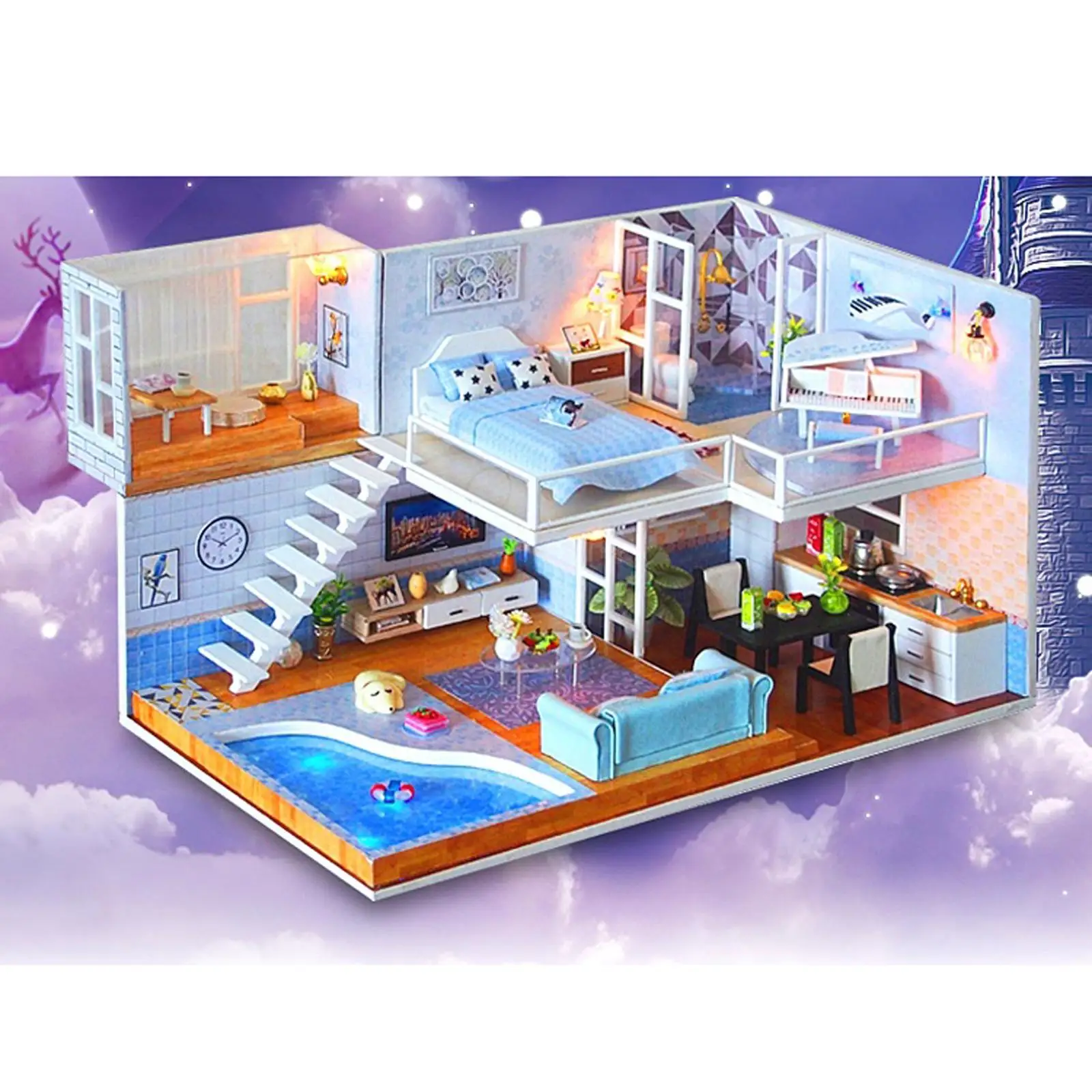 

Miniature Dollhouse Miniature LED Lights Modern Birthday Gifts Girls
