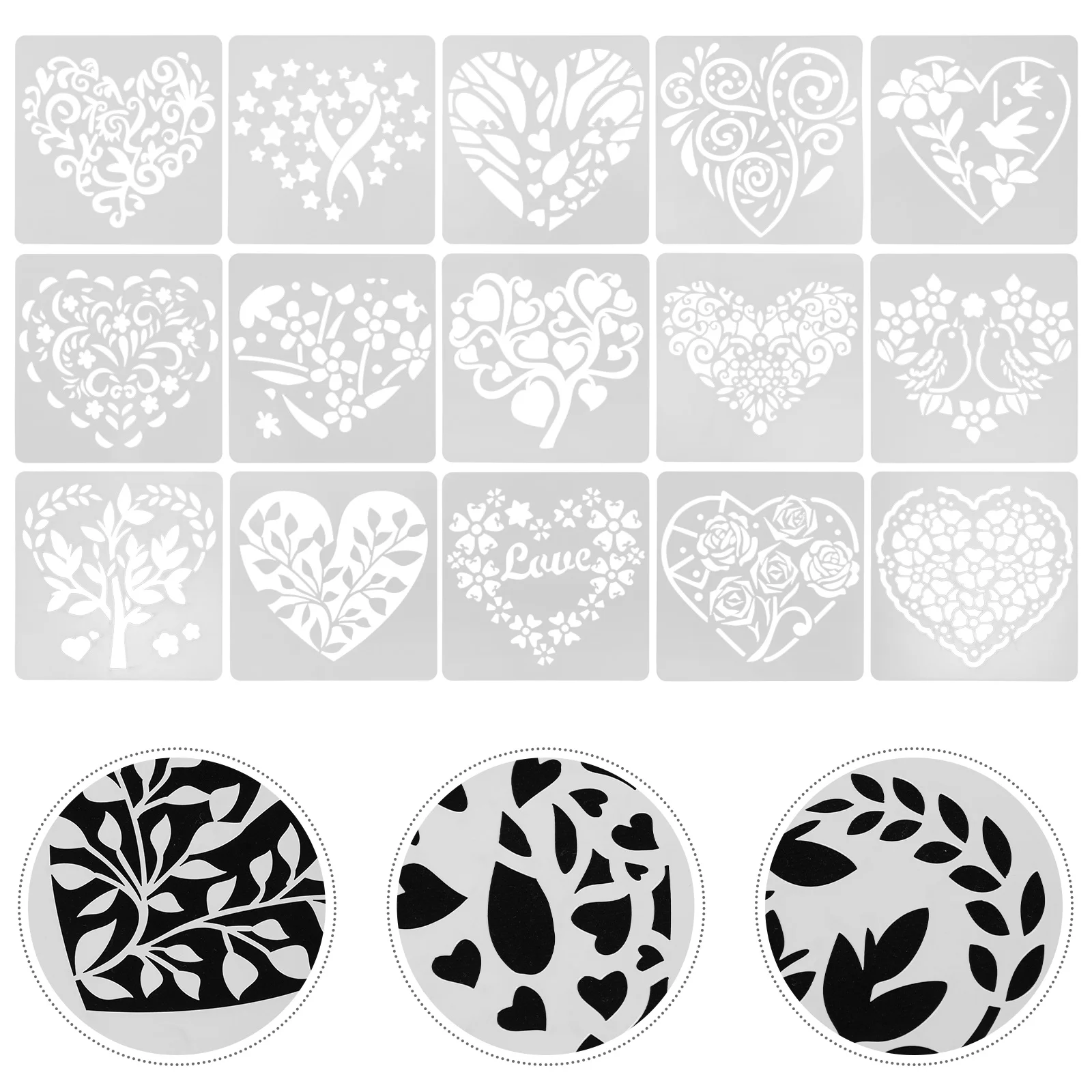 

Wall Painting Stencils Heart Shape Portable Decorative Graffiti Creative Templates