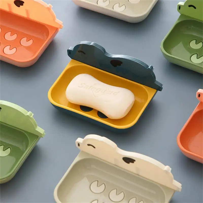 

With Cover Cleaning Tool Multi-functional And Convenient No Perforated Soap Dish Waterproof Drainage Box Perforated Soap Dish