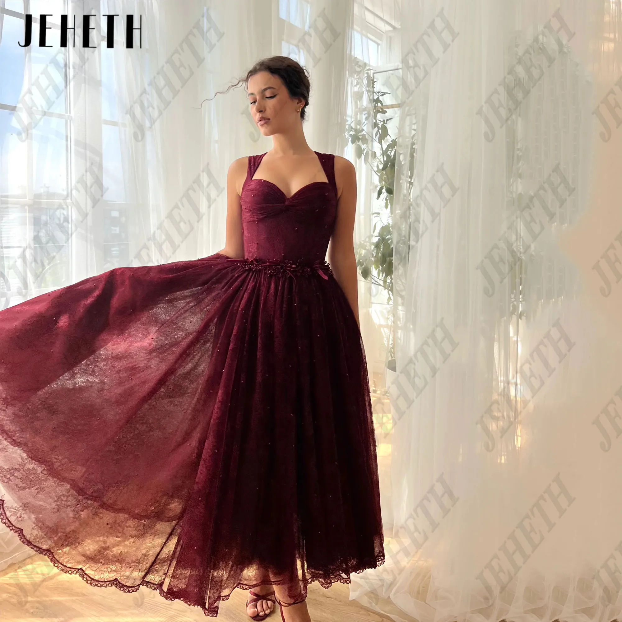 Женское кружевное платье-трапеция JEHETH вечернее платье до щикJEHETH Лестница A