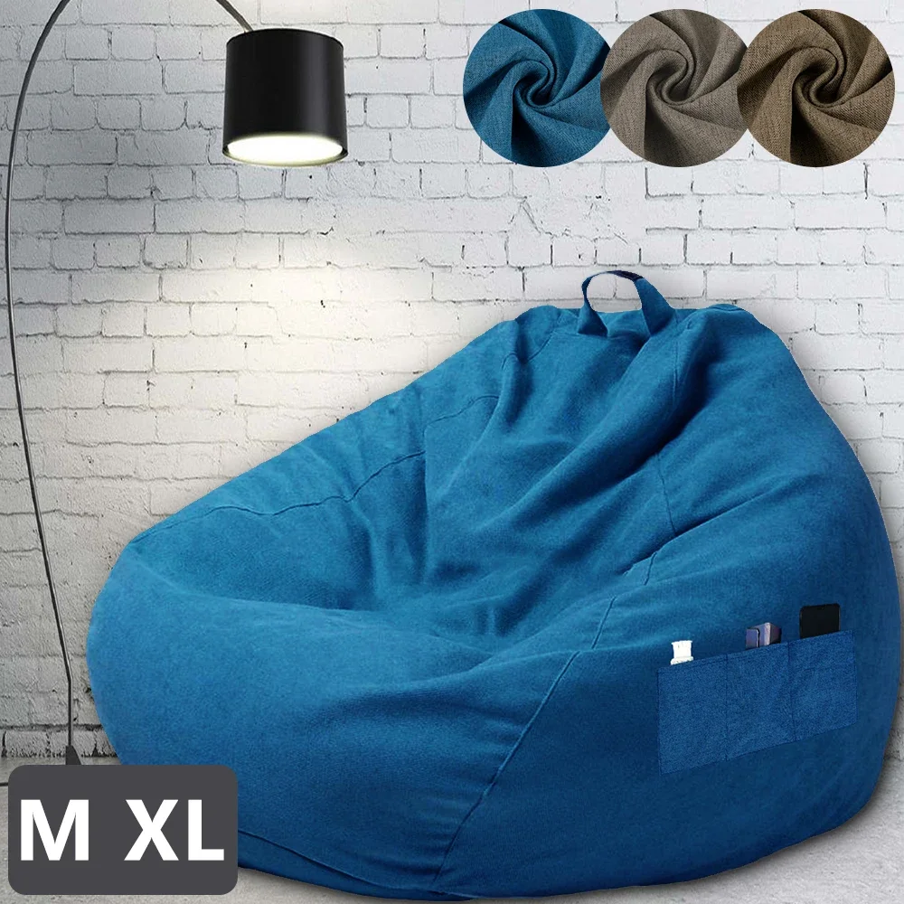 Чехол для ленивого дивана стулья без наполнителя льняная ткань шезлонг сиденье