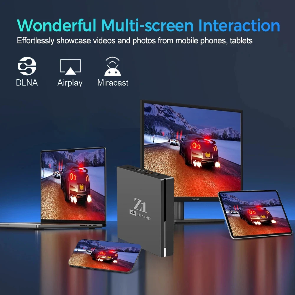 Фото Z1 TV BOX Allwinner H313 ATV Android 10 TV Box BT5.0 4G 5G Dual Wifi 100 4K Видео голосовое управление 3D Set Top Box №2