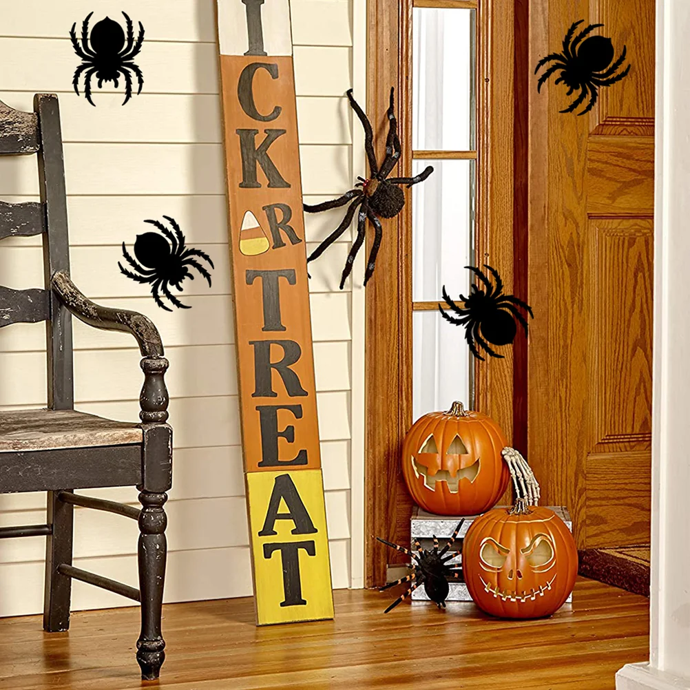 

10pcs Spider Wall Decoration Spider Wall Sticker Decoration Felt Decals Party Sticker