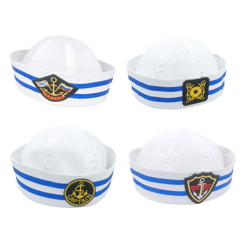 

Unisex Adult Yacht Boat Ship Sailor Captain Hat Costume Hat Navy Style Marine Admiral Embroidered Captain