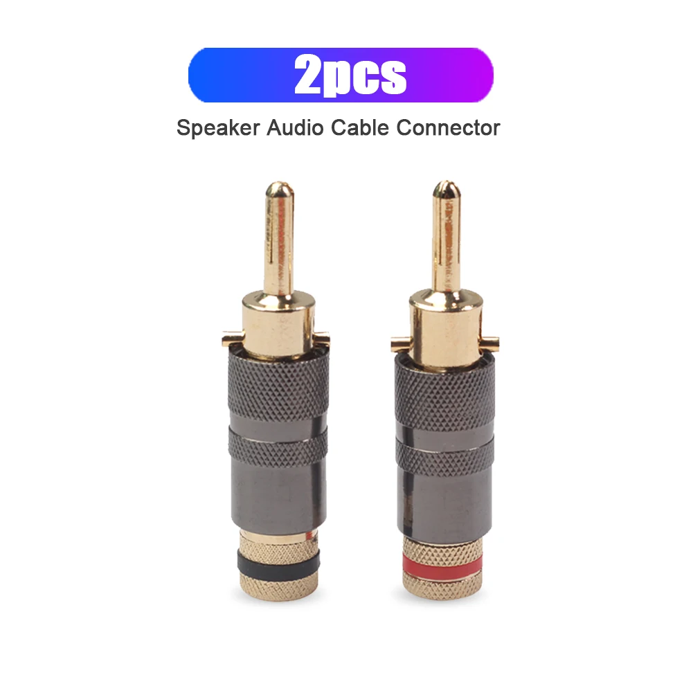 

Audio Video Cable Adapter 2/4pcs Gold-Plated Copper Musical Wire Banana Plug Locking Cable Speaker Audio Cable Connector