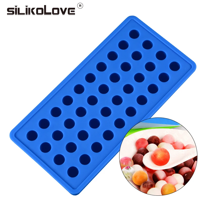 SILIKOLOVE Silicone 40 Cavity Round Ball Mold Decorating Tools For Ice Chocolate Silicone Moulds For Cake Decorating Pastry Tool