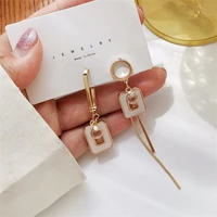 hernasionfashion statement earrings 2022 new design golden plating asymmetrical drop earrings for girl lady gifts