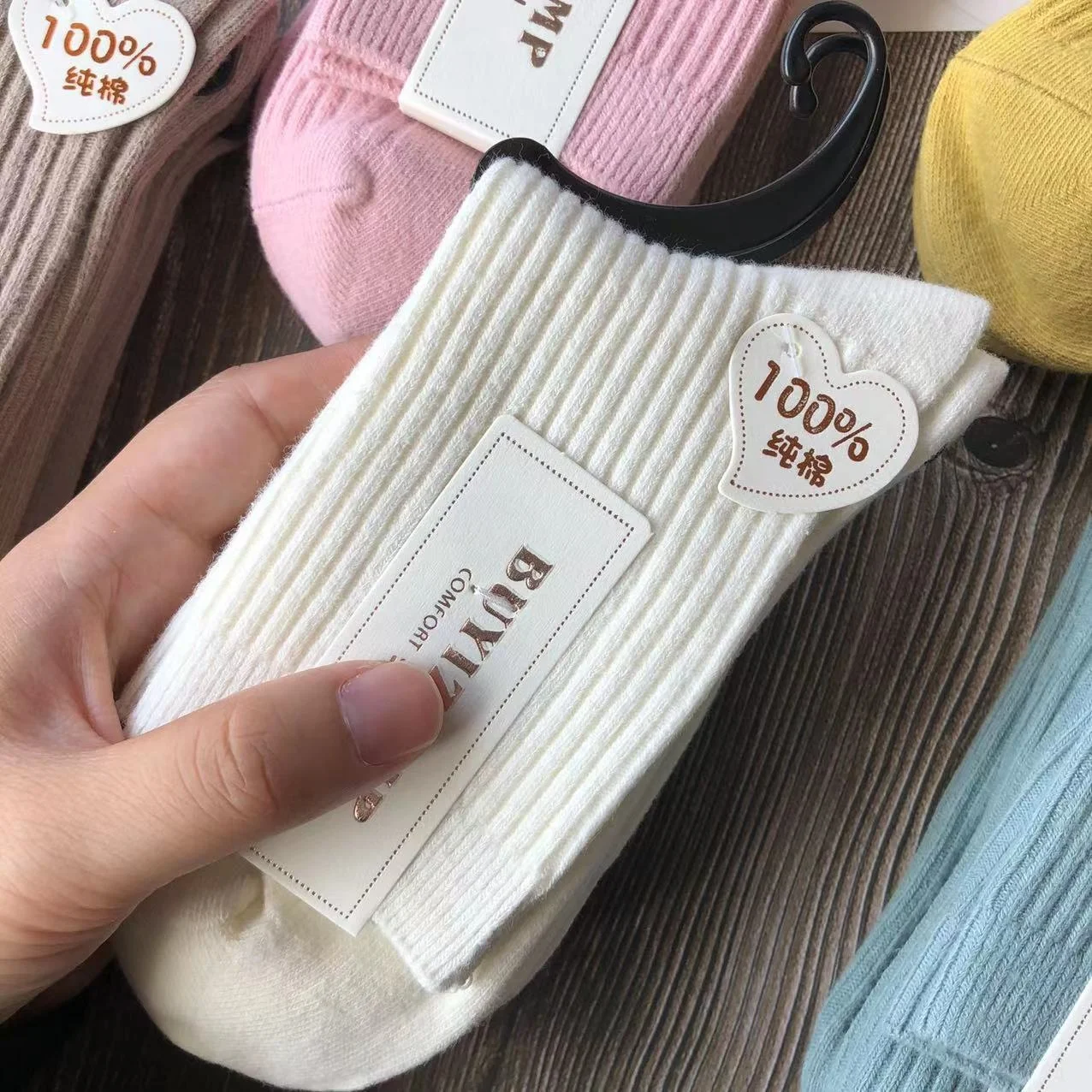 

10 Pairs High-quality Stocks Men's Women's Double Needle Medium Tube Socks Combed Cotton Autumn Winter