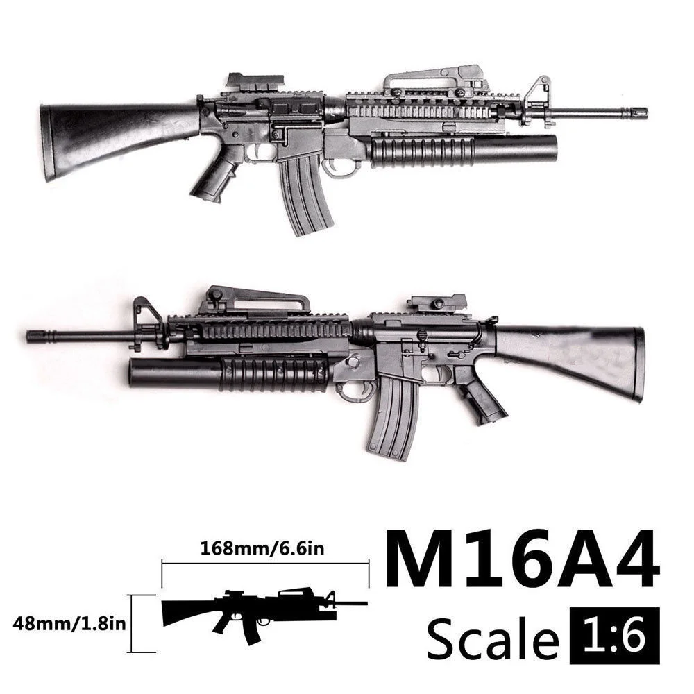 1:6/6 Масштаб M16A4 штурмовая/автоматическая пусковая установка для винтовки
