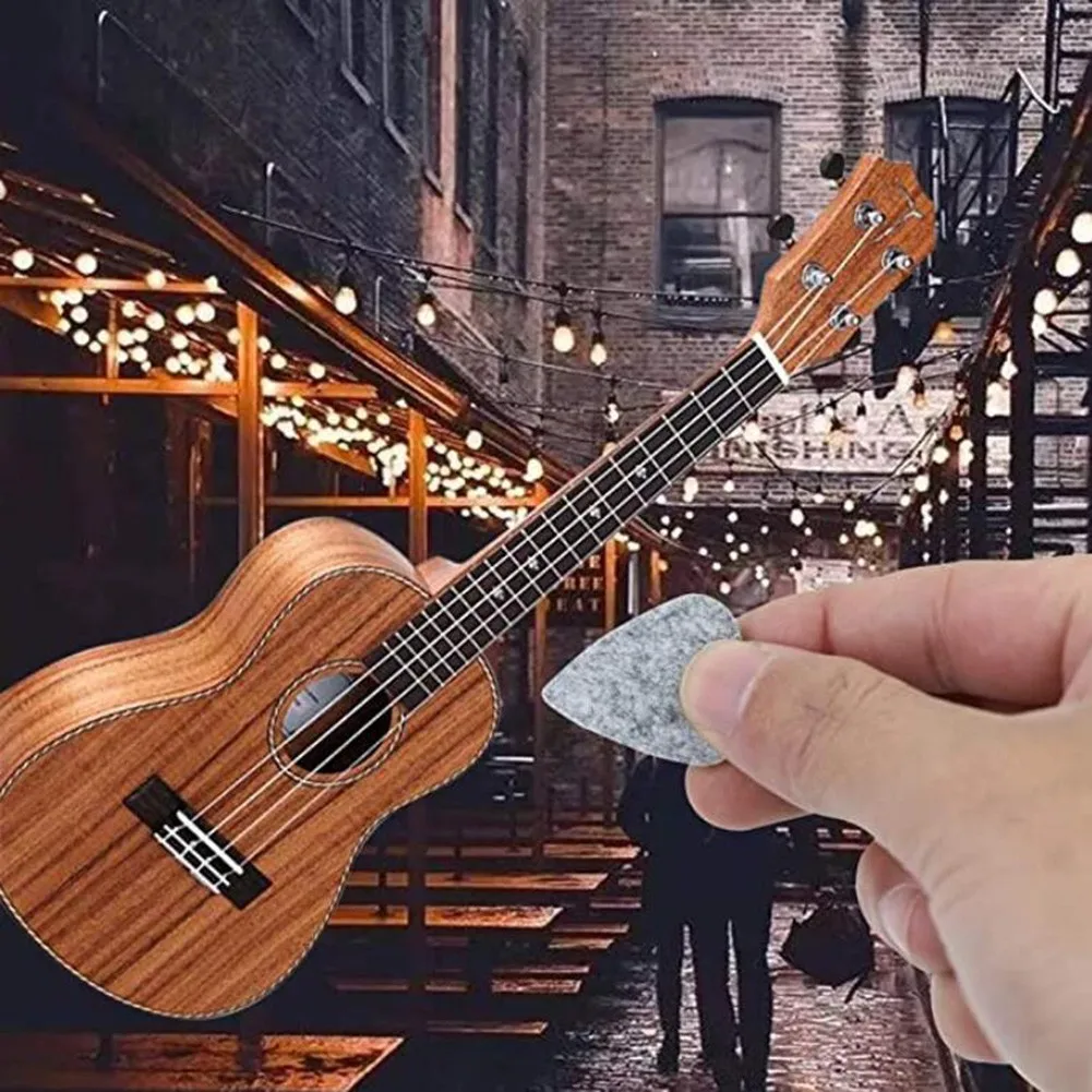 5 шт. фетровая укулеле Pick Ukuleles Plectrum черный серый белый цвет 3x2 7 см музыкальные