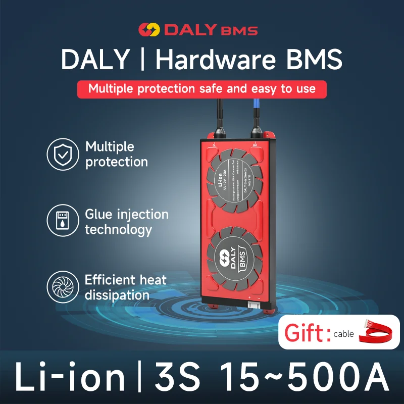 Литий-ионный аккумулятор DALY BMS 3S, 12 В, 10 А, 15 А, 20 А, 30 А, 40 А, 60 А, 80 А, 18650 А, а
