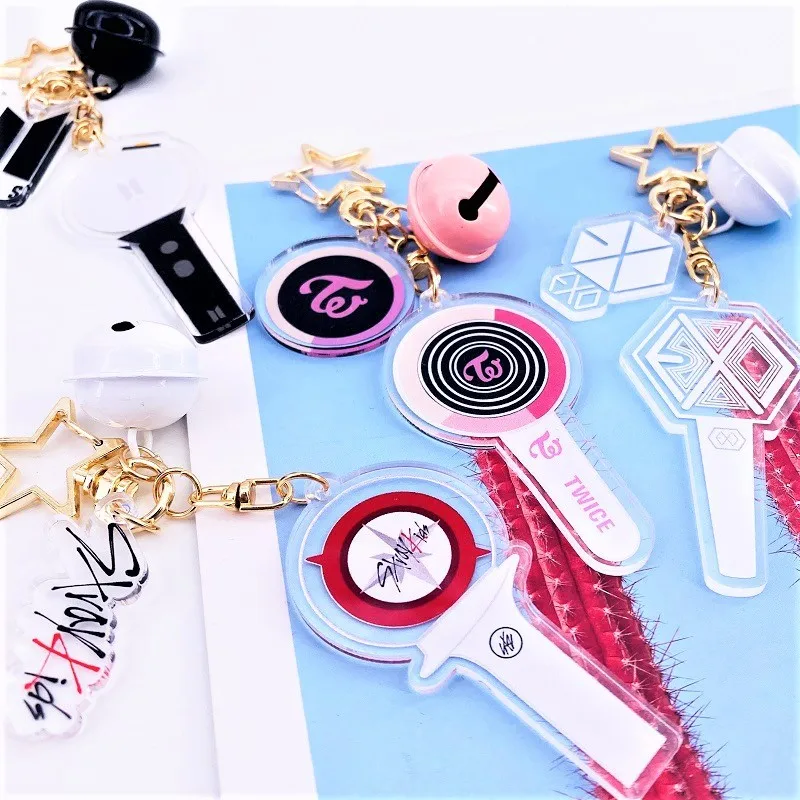

JCBTSHBulletproof New cartoon Fashion trend bell pendant keychain emergency light accessories Backpack pendant birthday present