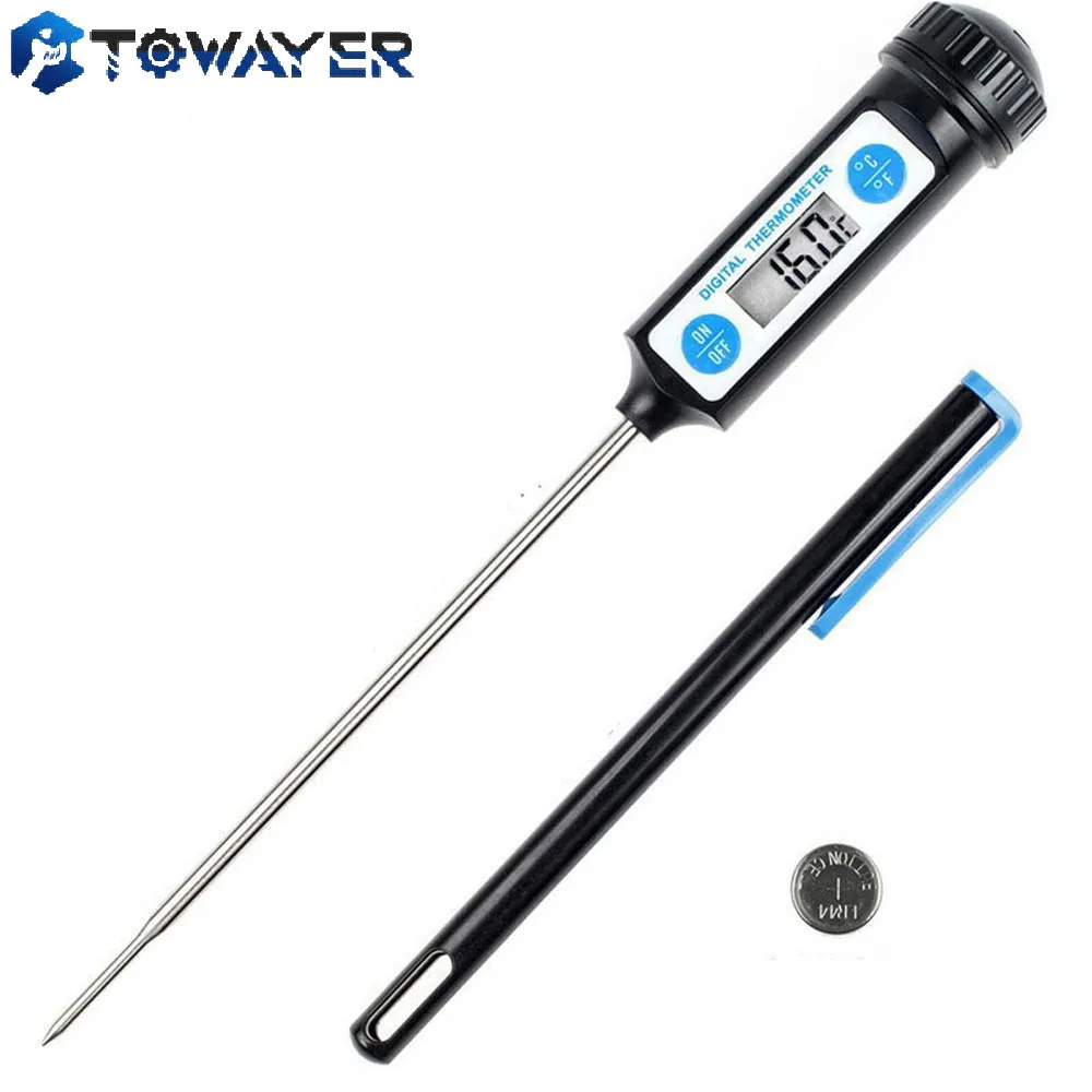 

Электронный цифровой термометр Towayer, кухонные приборы для измерения температуры пищи, приборы измеритель, мяса с держателем