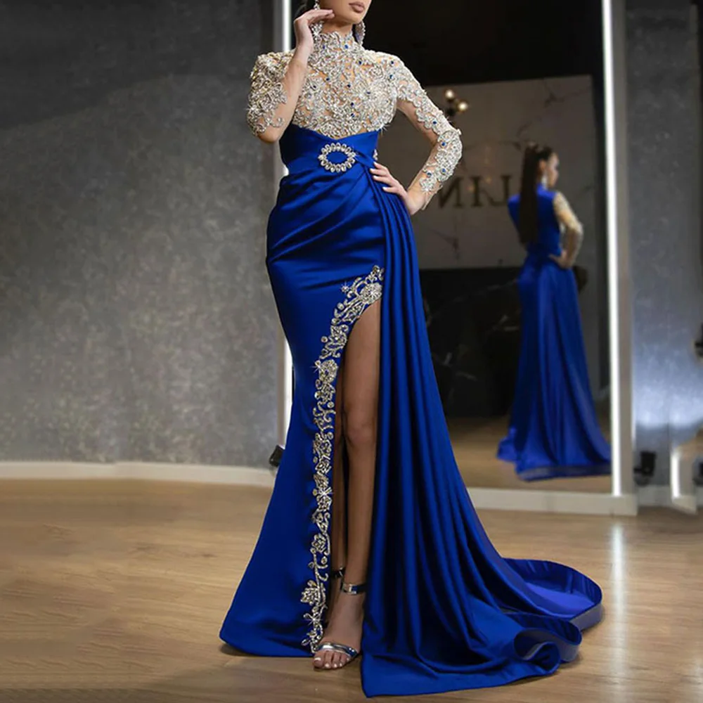 

New 2023 Night Glitter Dress Tassel Glitter Dress Evening Gown Maxi Sexy Glitter Young Ladies Dress High Waist Swing Slit Gown