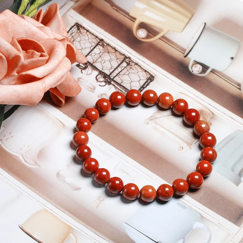 

5A Natural Bracelet 8mm Redstone Bead Yoga Power Bracelet Bangle For Diy Jewelry Women And Men Giving Present Amulet Accessorie