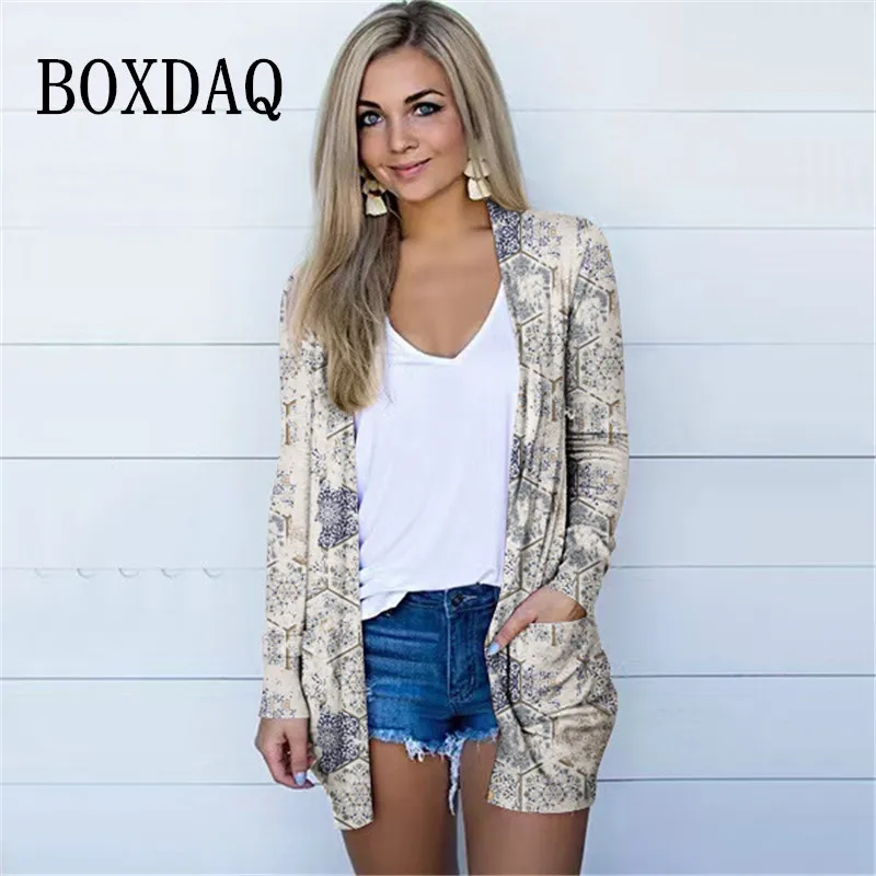 

Новинка 2023, женские осенне-зимние пальто, винтажный Кардиган с длинным рукавом и карманами, повседневные модные пальто в клетку с принтом, женская одежда