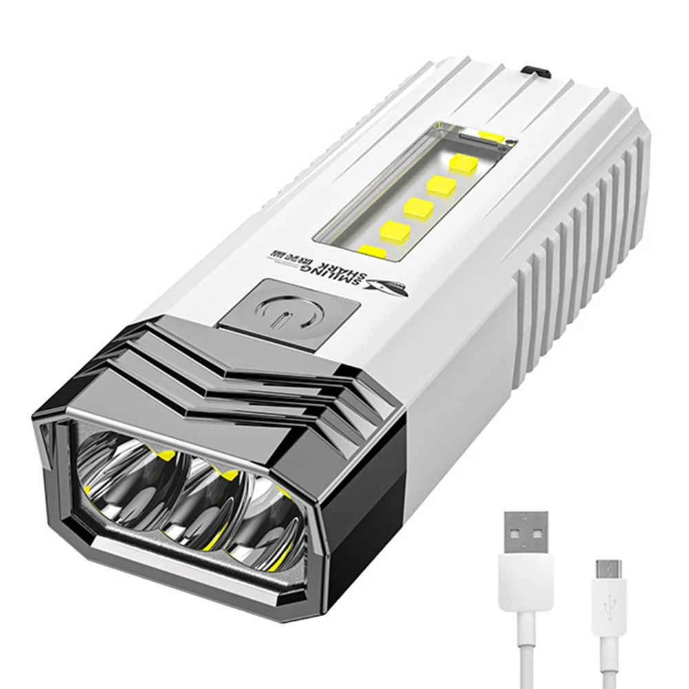 

Rechargeable MINI Flashlight with 2*LED + 5*COB Side Lights Powerful Torch Can Be Used As A Power Bank Outdoor Lighting Lamp