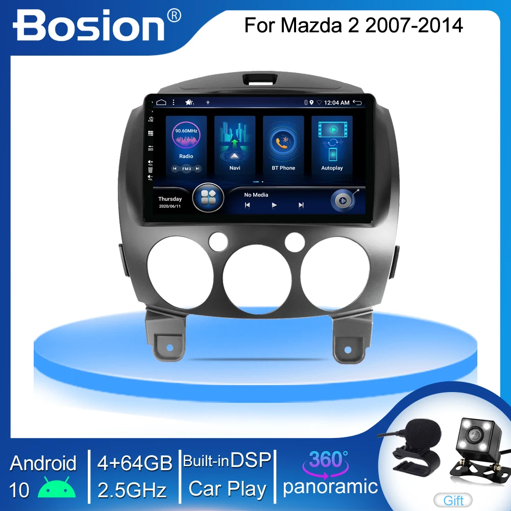 

Bosion Car Android 10 Radio Multimedia Player For MAZDA 2 Mazda2 2007 - 2014 GPS Navi 2din 2 din autoradio 4GB 64GB Carplay DSP